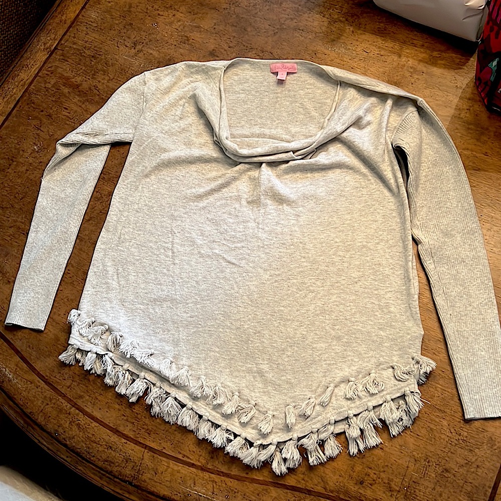 Lilly Pulitzer Cowl Neck Tassel Sweater